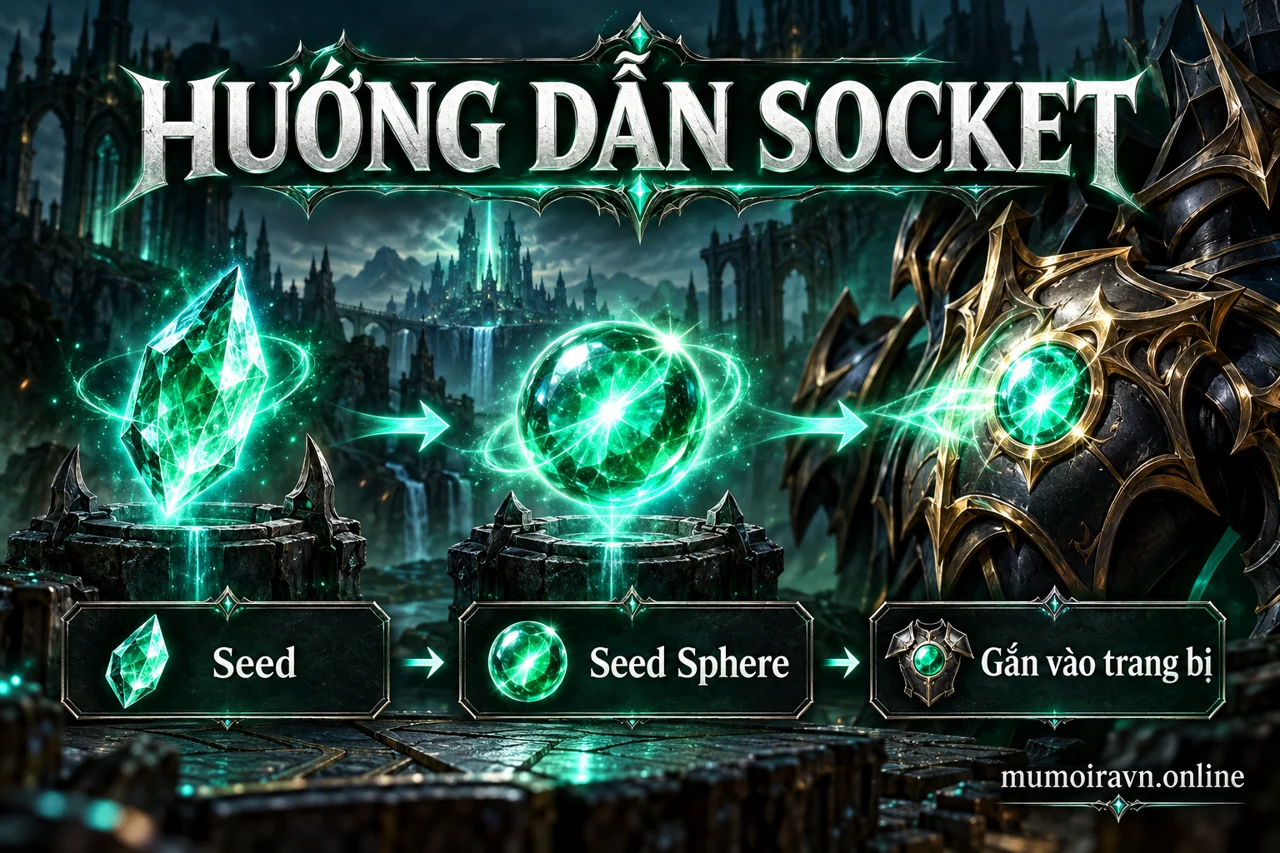 Minh họa Socket MU: từ Seed đến gắn hạt vào trang bị